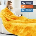 thumbnail image 2 of PMONPA Electric Heated Blanket, 51"x61" Heating Blanket for Adult, Soft Flannel & Sherpa, 10 Heating Levels & 1-8 Hours Auto off, Gold, 2 of 7