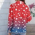 thumbnail image 5 of Domzest Womens 250th Anniversary Usa Shirt Patriotic V Neck Long Sleeve Butoon Down Shirts 4th Of July Graphic Tshirt Red 2XL, 5 of 5