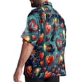 thumbnail image 3 of Love Men's Short Sleeve Beach Shirts Button Down Poplin Casual Printed Summer Unisex, 3 of 6