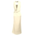 thumbnail image 5 of Elegant Satin Off The Shoulder Ruched Backless Maxi Dress for Women,Mother of The Bride Dresses Strapless Tube Sleeveless Bridesmaid Dresses, Formal Wedding Guest Dress(Beige,S), 5 of 9