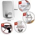 thumbnail image 4 of 8 ganchos de pared autoadhesivos para toallas, de acero inoxidable, para cocina y baño., 4 of 4