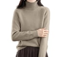 thumbnail image 3 of Aoiroe Women's Turtleneck Sweater,2026 Fall Winter Chunky Knitted Pullover,Women's Turtleneck Sweater,Womens Oversized Turtleneck Pullover Sweater,Winter Clothes 2026 Khaki L, 3 of 6