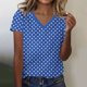 thumbnail image 4 of Camisetas Casuales de las Mujeres Impresas de Manga Corta con Cuello en V Blusa de Moda Cómoda para el Uso Diario Casual, 4 of 5