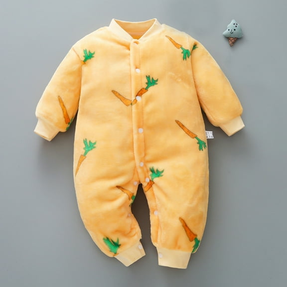 Hauaitttt Baby Girl Boy Thick Warm Jumpsuit Playsuit Romper Clothes Baby Girl Ruffle Sleeve Bodysuit Leotard with Shorts 18 Months Boys Snowsuit Long Sleeve Shirts for Toddler Girls Footless Baby Boy