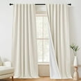 thumbnail image 2 of ZXNYH Thick Linen Curtains for Bedroom, Pinch Pleated Blackout Window Drapes Privacy Protect Sun Shades for Living Room Dining Baby Nursery, Linen, Wide 52 x Long 108 inch, 2 Panels, 2 of 7