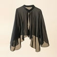 thumbnail image 3 of Kimono de gasa Colcomx para mujer cubrir playa Negro, 3 of 6