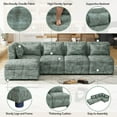 thumbnail image 4 of Free-Combined Sectional Sofa,5-seater Modular Couches with Storage Ottoman and 5 Pillows,Sofa Couch for Living Room,Bedroom,Office,Blue Green, 4 of 7