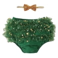 thumbnail image 4 of Zanarzt Infant Girl Bloomers Baby Ruffle Cotton Ruffle Bloomer Diaper Cover for Girls Baby Girls Skirt Shorts Green,0-24 Months, 4 of 4