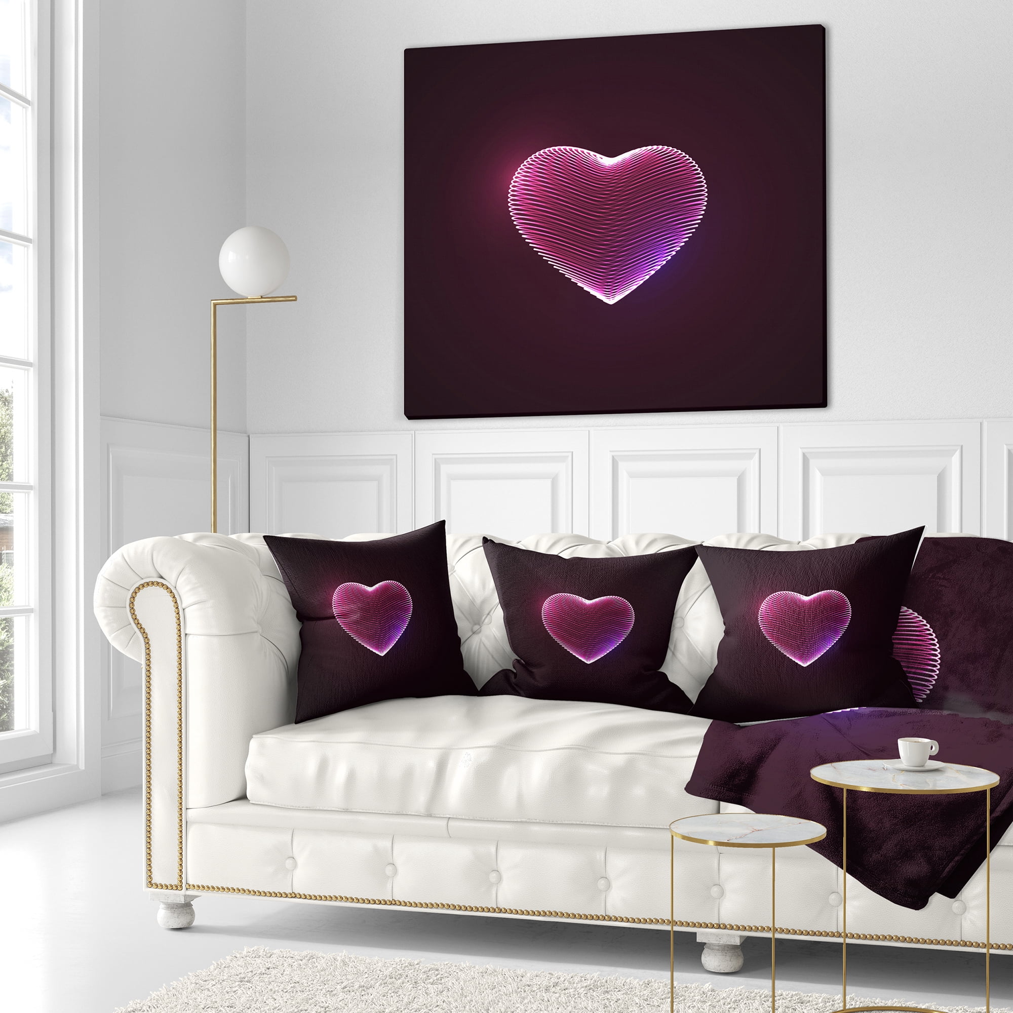 Designart Happy Valentine’s Day - Contemporary Throw Pillow - 16x16