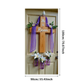 thumbnail image 5 of Easter Themed Cross Shaped Banner with Purple Drape White Lily Flowers and Dove Decoration Background Party Backdrop Easter Celebration Church Decor Easter Event Decorations, 5 of 7