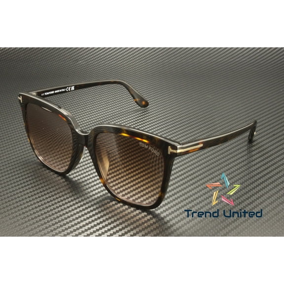 Tom Ford FT0958 D 52F Plastic Dk Havana Gradient Brown 55 mm Women's Sunglasses