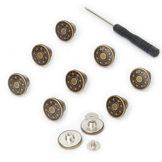 Jeans Button Replacement Sew: YUANHANG 24 Sets Metal Buttons for Pants 