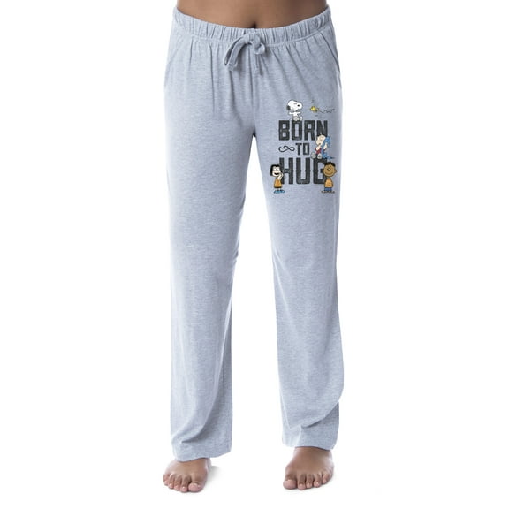 Peanuts Womens' Snoopy Charlie Brown Born To Hug Sleep Pajama Pants