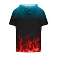 thumbnail image 3 of DDAPJ pyju Fashion Hoodie for Men Flame 3D Printed Short Sleeve Hooded T-shirt Casual Athletic Drawstring Sweatshirts Red XXL, 3 of 4