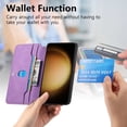 thumbnail image 3 of for Samsung Galaxy S23 Plus Phone Case, Detachable Magnetic Wallet, Card Slot Pocket Zipper Retro PU Leather Flip Folio Case Compatible with Kickstand Magsafe for Samsung Galaxy S23 Plus, Purple, 3 of 9