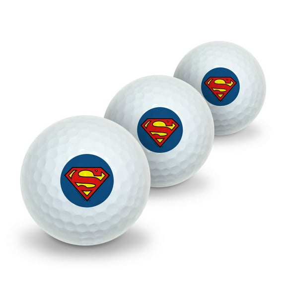Superman Classic S Shield Logo Novelty Golf Balls 3 Pack