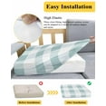 thumbnail image 5 of Aqua Plaid Sofa Couch Cushion Covers Washable, Removable Stretchable Sectional Couch Covers, Spring Summer Farmhouse Buffalo Checkered Slipcovers for L & T Shape Sofa Furniture Protector S Size 3 pcs, 5 of 7