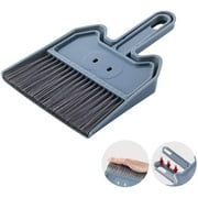 Dustpan and Brush Set, Multi-Functional Cleaning Tool/Mini Sweeper with Hand Broom Brush, Cute Dust Pan for Home Kitchen Bathroom Desk Keyboard Car Pet Sweeping Dusting (Blue)