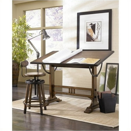 Bowery Hill Architect Drafting Desk in Oak (Best Drafting Table For Architects)