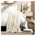 thumbnail image 3 of Fleece Blanket - Extra Long - Vanilla - Lightweight Throw for Bed, Sofa, Couch, Movie Night, Camping, and Travel - Microplush - Ultra Soft Warm Blanket (Twin/Twin XL, Vanilla), 3 of 9