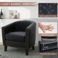 thumbnail image 3 of DREAMSIDEA Morden Accent Chair Faux Leather Armchair Comfy Upholstered Single Sofa Chair for Living Room, Black, 3 of 7