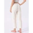 thumbnail image 4 of DARING DIVA Women's Fleece Fuzzy Elastic Waistband Lounge Pants XS White, 4 of 6