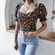 thumbnail image 1 of Blusa de manga corta abullonada para mujer, blusa sexy de manga corta abullonada para mujer, blusa fruncida para mujer, diseño personalizado, 1 of 6