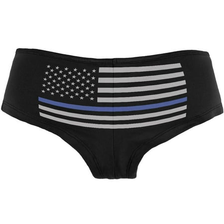 4th of July Blue Lives Matter American Flag Womens Booty
