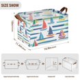 thumbnail image 7 of Yayeee Foldable Storage Basket for Shelves with Handles Waterproof Cloth Bins, Colorful Sailboats, 7 of 7