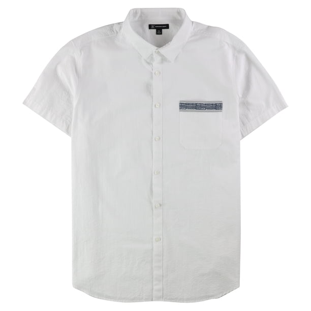 INC Camisa con botones texturizados para hombre, blanco, XX-Large