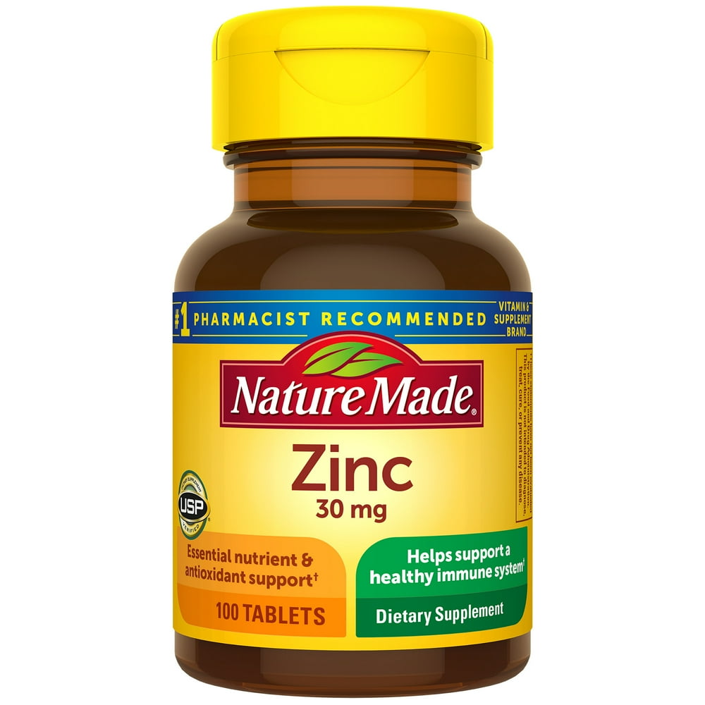 Nature Made Zinc 30 mg Tablets, 100 Count