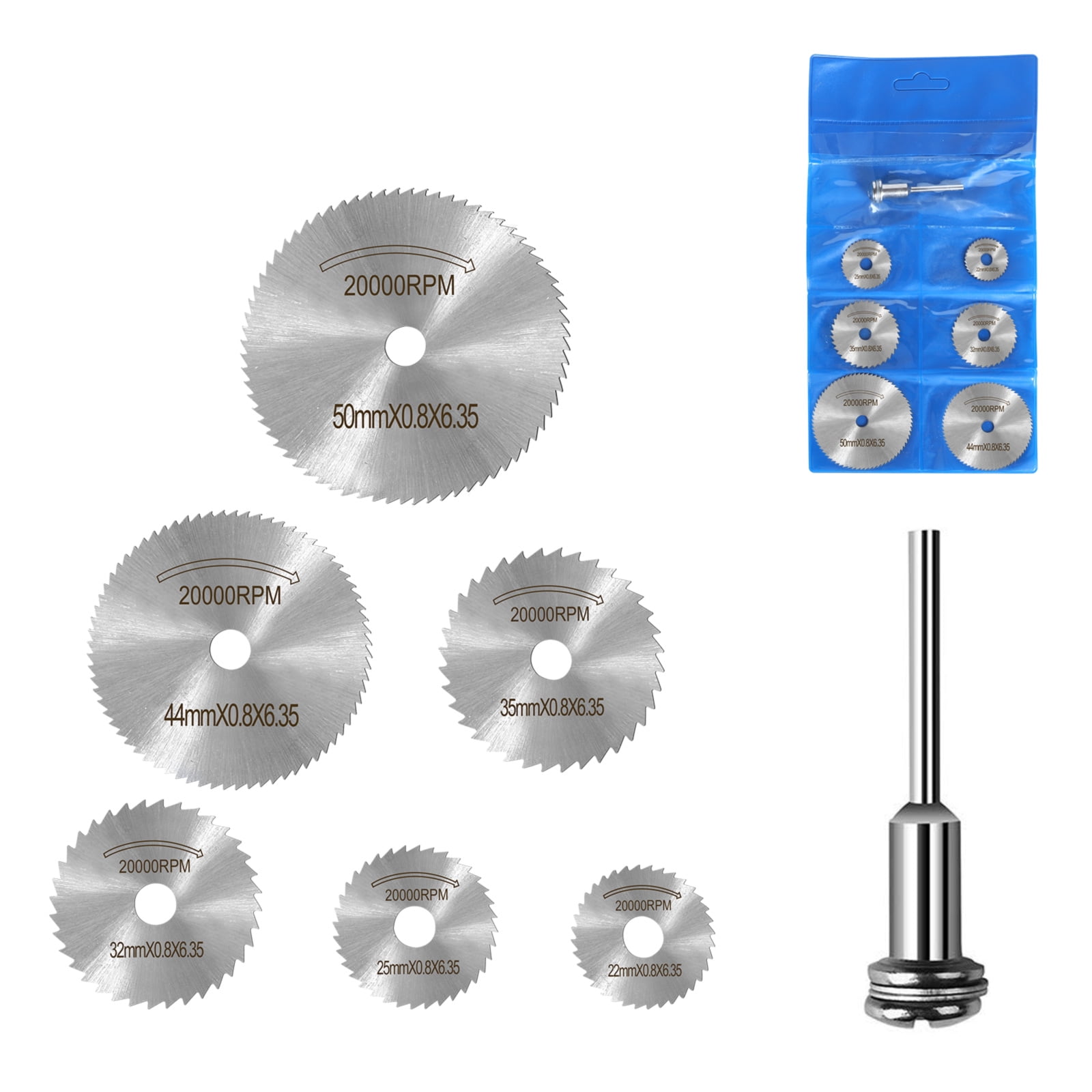 7X HSS Circular Saw Cutting Bla-de Disc Kit For Mini Drills Rotary Tool 5 Sizes 