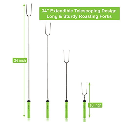 Sumpri Marshmallow Roasting Sticks Smores Skewers Telescoping Rotating Forks 6