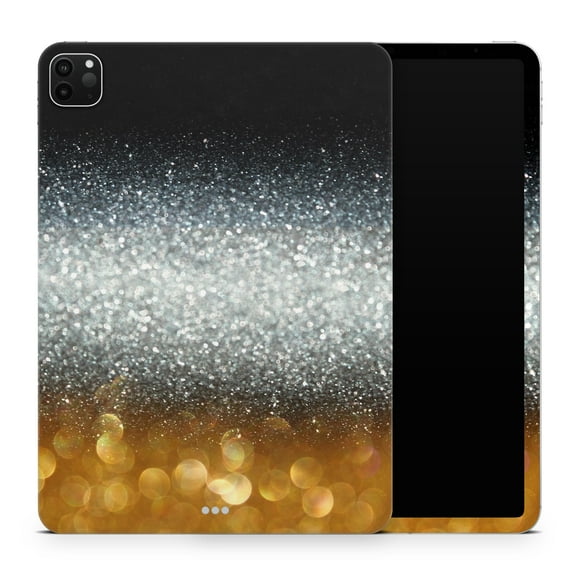 DesignSkinz Unfocused Silver Sparkle with Gold Orbs Full-Body Skin Decal Wrap Cover for iPad (A1219/A1337)