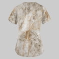 thumbnail image 4 of EHTMSAK Scrubs Tops for Women 4xi Floral with Pocket Nurse Working Uniforms Printed V Neck Short Sleeve Medical Scrub Shirts Beige XL, 4 of 7