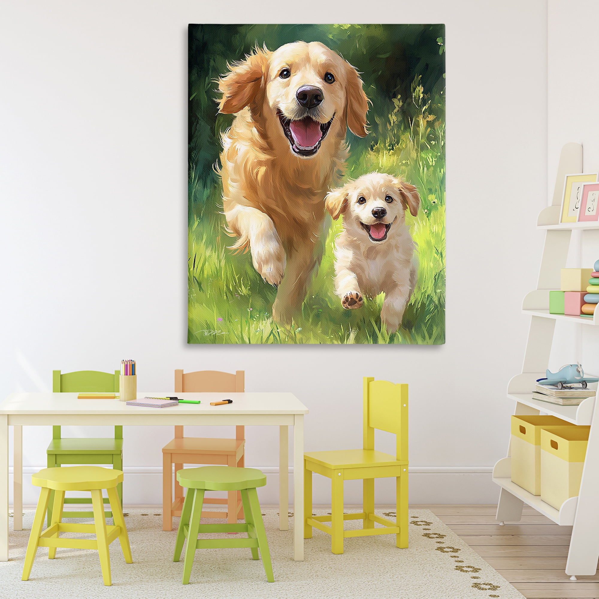 Father & Son Labrador Canvas Wall Art, design by Momart
