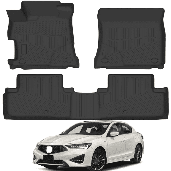 Car Floor Mats for 2013-2022 Acura ILX - Custom Fit TPE Rubber Non-Slip Automotive Floor Liners, Easy to Clean All-Weather Car Mats