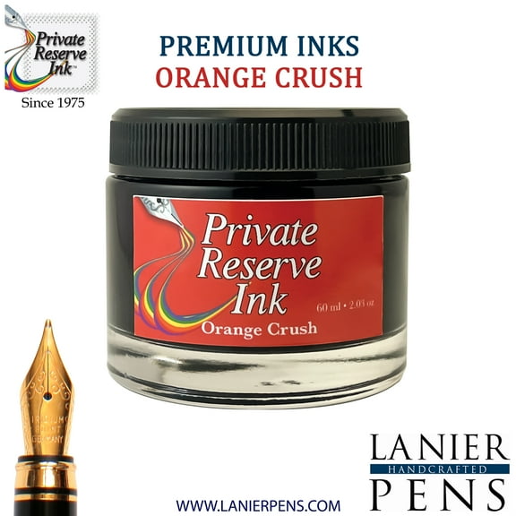 Private Reserve Ink, 60ml Fountain Pen Ink Bottle - Orange Crush (PR17027)