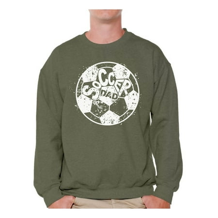 Men's Soccer Dad Ball Graphic Sweatshirt Tops White Vintage Father`s Day Best Soccer