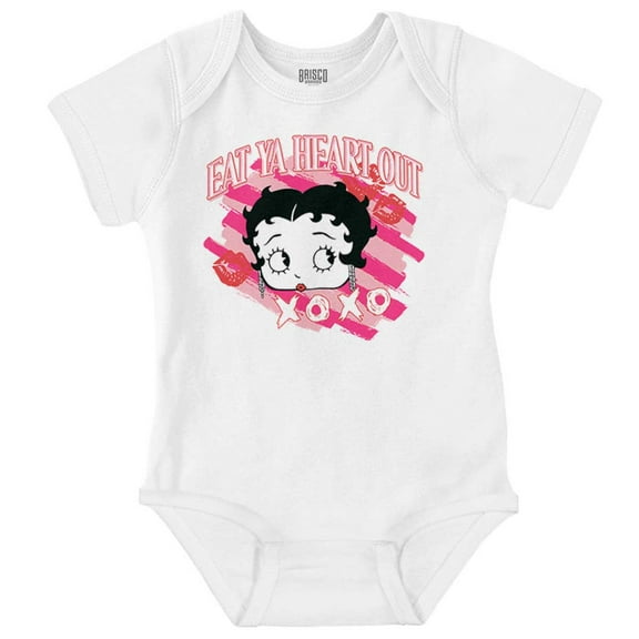 Betty Boop Eat Ya Heart Out XOXO Bodysuit Jumper Girls Infant Baby Brisco Brands NB