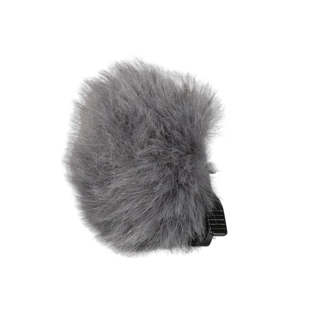 Inteprter Cubierta de micrófono de pelo artificial para exteriores Parabrisas Soporte de micrófono Wind Muff Cables de audio/vídeo gris puro