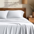 thumbnail image 3 of Bare Home Bamboo Sheet Set - Made from Rayon Fibers - Deep Pockets - 4 Piece - King, White, 3 of 10