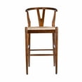 thumbnail image 3 of Boraam Wishbone Bar Height Stool with Handcrafted Frame and Woven Seat in Cappuccino Finish, 3 of 7