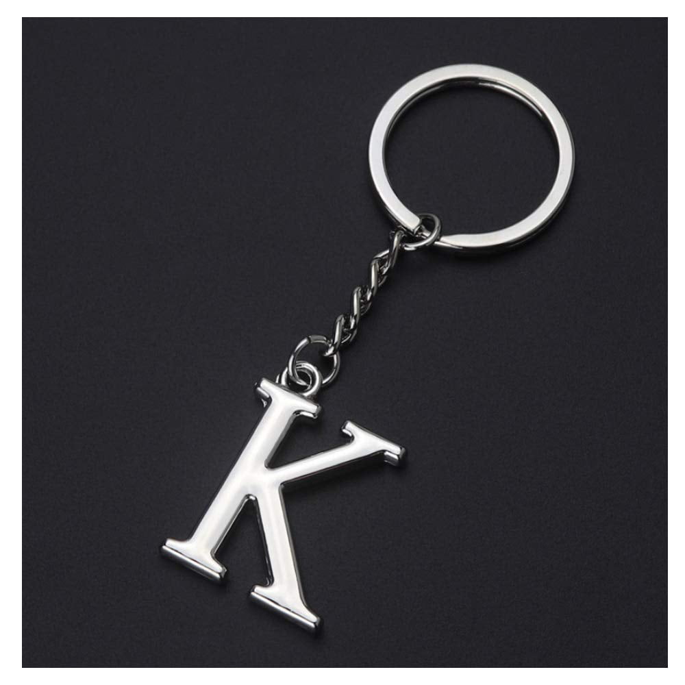YJT Initial Key Chains A Silver for Men Women Alphabet Monogram at   Men's Clothing store