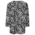 thumbnail image 5 of DHFJKG T Shirts For Women 3/4 Sleeve Summer Round Neck Floral Printed Loose Fit Casual Fashion Tunic Trendy Tops, 5 of 5