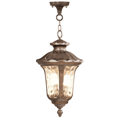 

Outdoor Pendants 3 Light With Hand Blown Light Amber Water Moroccan Gold size 14 in 180 Watts - World of Crystal