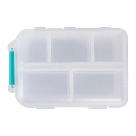 1x Portable 10-Compartment Pill Organizer Double-Layer Travel Case 9x6cm (White)