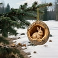 thumbnail image 5 of Taicans forest Animal Christmas Ornament - Handcrafted Wood Bear in Hollow Log,Rustic Holiday Decor for Christmas Tree,Winter Home Decor,Nature Lover Gift‌, 5 of 5