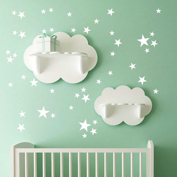 EGNMCR Wall Stickers, Cute Stickers 38Pcs Star Removable Art Vinyl Mural Home Room Decor Kids Rooms Wall Stickers Sticker