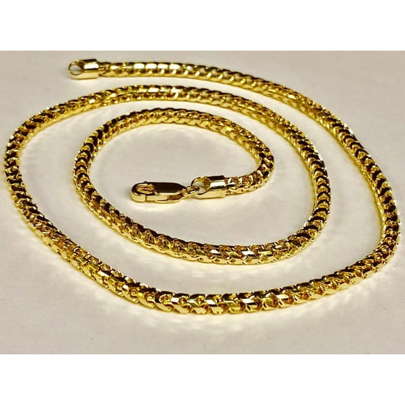 14K 30in Yellow Gold Diamond Cut/TexturedRound Franco Chain with Lobster Clasp, Approx 64.5g